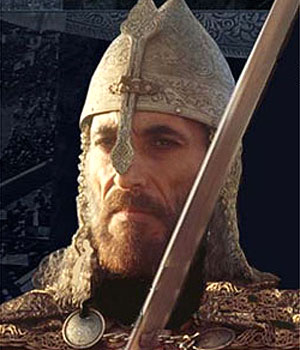 Tokoh Saladin yang dipernakan oleh Ghassan Massoud pada "Kingdom of Heaven"